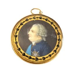 Pendentif En Or Et Miniature Louis XVI , époque 18º Siècle