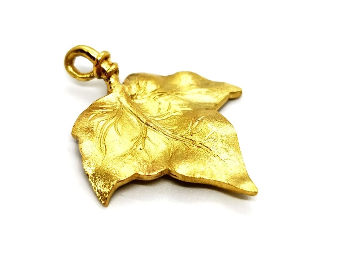 Pendentif Feuille Or Jaune 2 Pendentif Feuille Or Jaune – Image 2