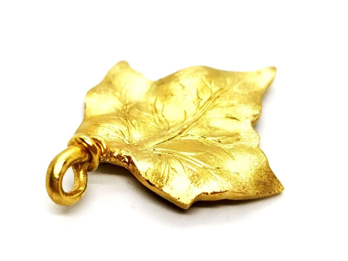 Pendentif Feuille Or Jaune 3 Pendentif Feuille Or Jaune – Image 3