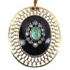 PENDENTIF ONYX ÉMERAUDE ET DIAMANTS 15 PENDENTIF ONYX ÉMERAUDE ET DIAMANTS -Castafiore Boutique pendentif onyx emeraude et diamants 379790