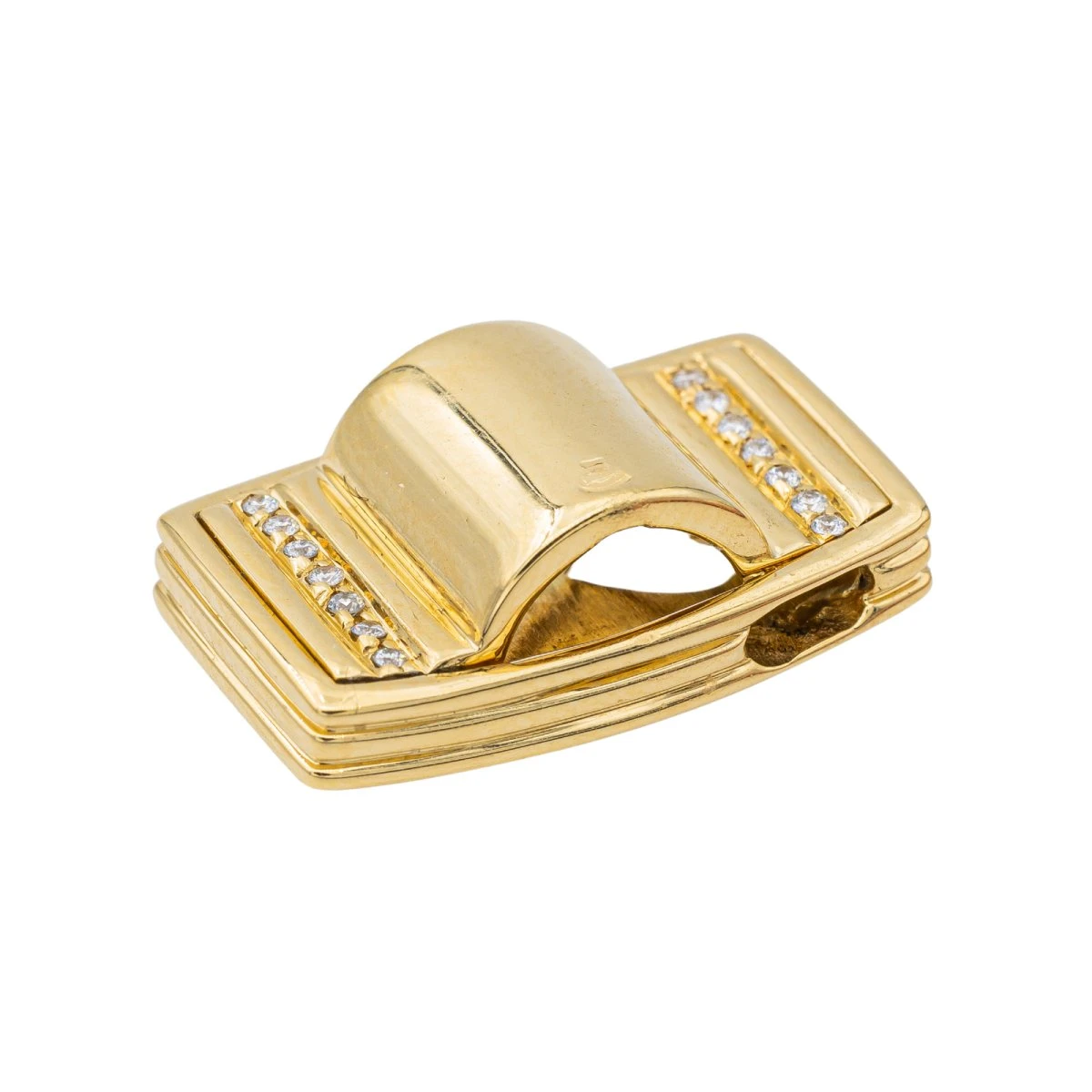 Pendentif POIRAY "Godron" En Or Jaune Et Diamants 6 Pendentif POIRAY "Godron" En Or Jaune Et Diamants – Image 6