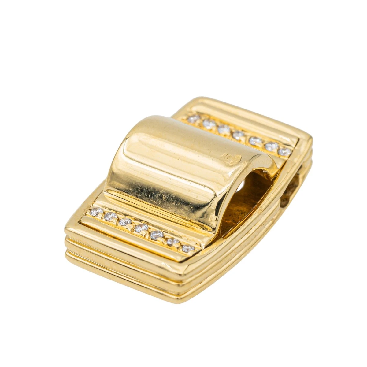 Pendentif POIRAY "Godron" En Or Jaune Et Diamants 3 Pendentif POIRAY "Godron" En Or Jaune Et Diamants – Image 3