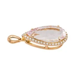 Pendentif Poire En Or Rose, Morganite Et Diamants 8 Pendentif Poire En Or Rose, Morganite Et Diamants -Castafiore Boutique pendentif poire en or rose morganite et diamants 727723