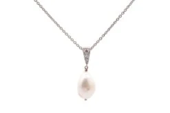 Pendentif Vintage Perle De Culture D'eau Douce Et Diamants