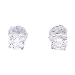 Miller Puces D'oreilles En Or Blanc Et Diamants. -Castafiore Boutique puces doreilles en or blanc et diamants 226753