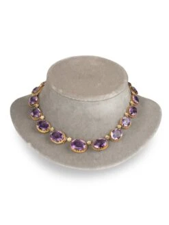 Ras De Cou - Bracelet En Or Jaune Et Améthystes -Castafiore Boutique ras de cou bracelet en or jaune et amethystes 502445