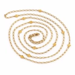 Sautoir Maille Florale En Or Jaune, Art Nouveau -Castafiore Boutique sautoir maille florale en or jaune art nouveau 768433