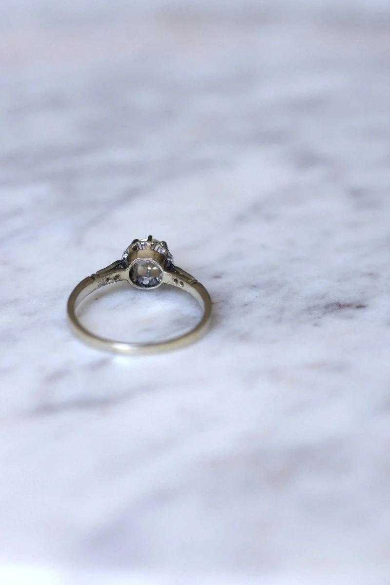 Solitaire Art Déco Diamant 0.50 Ct 7 Solitaire Art Déco Diamant 0.50 Ct – Image 7