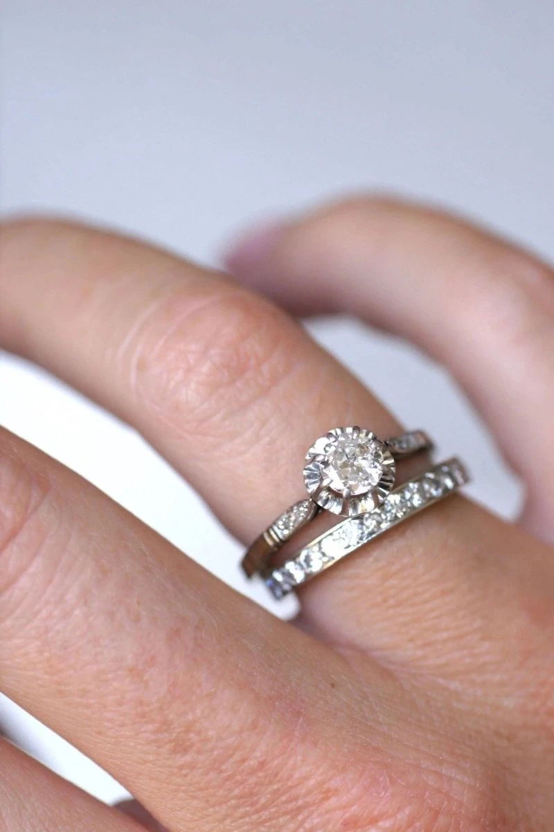 Solitaire Art Déco Diamant 0.50 Ct 8 Solitaire Art Déco Diamant 0.50 Ct – Image 8